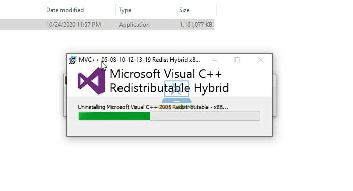 Visual C++ đang được cài đặt