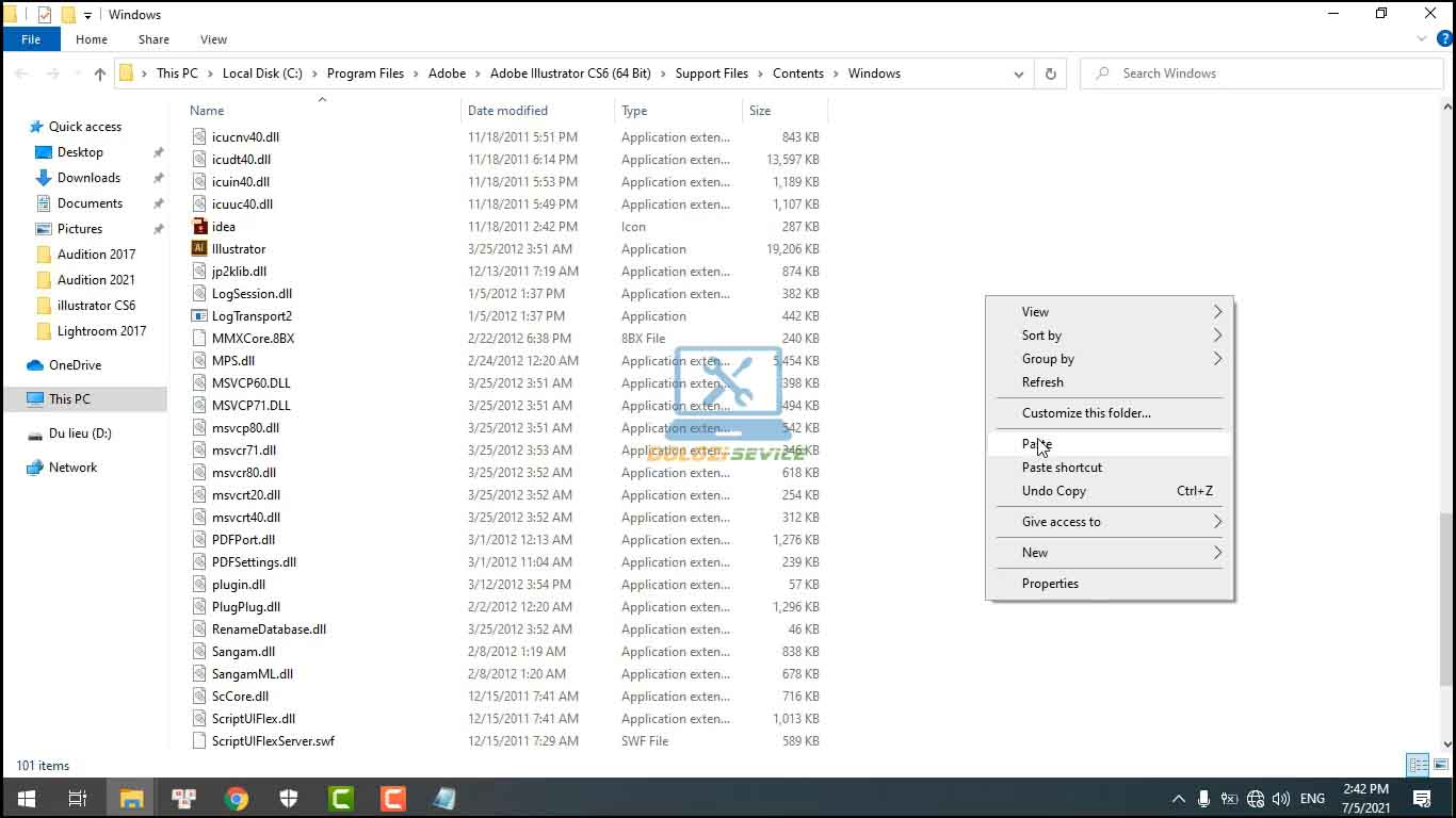 Dán vào thư mục cài đặt để kích hoạt bản quyền