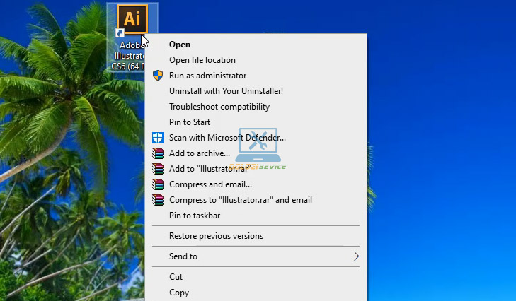 Truy cập vào thư mục cài đặt phần mềm