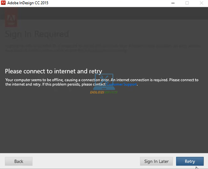 Hướng Dẫn Cài Đặt và Tải InDesign 2015 Đơn Giản 6 Chọn Sign In Later