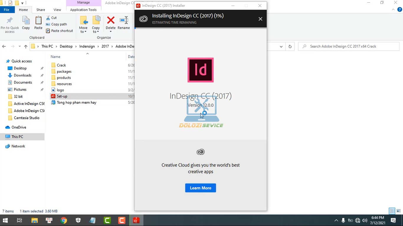 Cài đặt InDesign 2017: Hướng dẫn và Tải xuống Phần mềm 4 Đợi phần mềm cài đặt hoàn tất