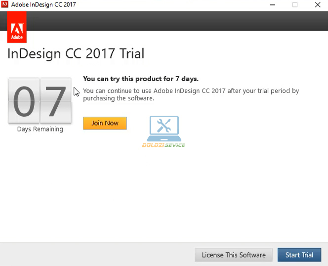 Cài đặt InDesign 2017: Hướng dẫn và Tải xuống Phần mềm 6 Chọn Start Trial