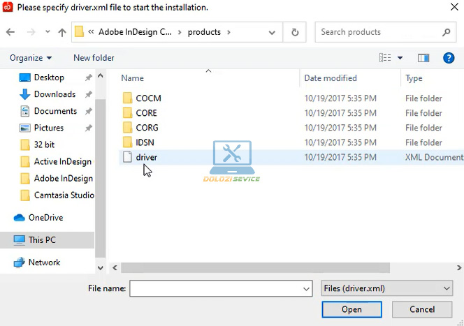 Chọn File driver