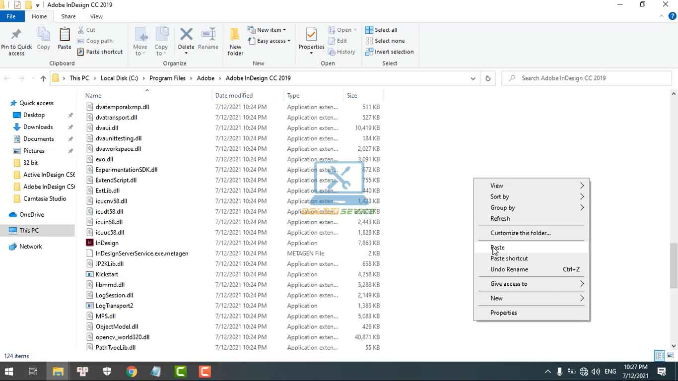 Dán File kích hoạt bản quyền vào thư mục cài đặt InDesign 2019