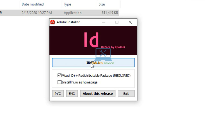 Cách cài đặt InDesign 2020 và tải phần mềm miễn phí 5 Chọn Install