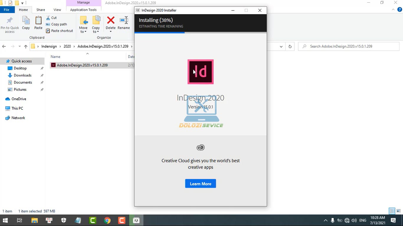 Cách cài đặt InDesign 2020 và tải phần mềm miễn phí 8 Đợi phần mềm InDesign 2020 Full Crack cài đặt hoàn tất