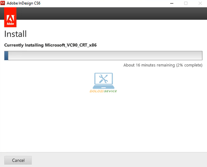 Đợi phần mềm InDesign CS6 Full Crack cài đặt hoàn tất