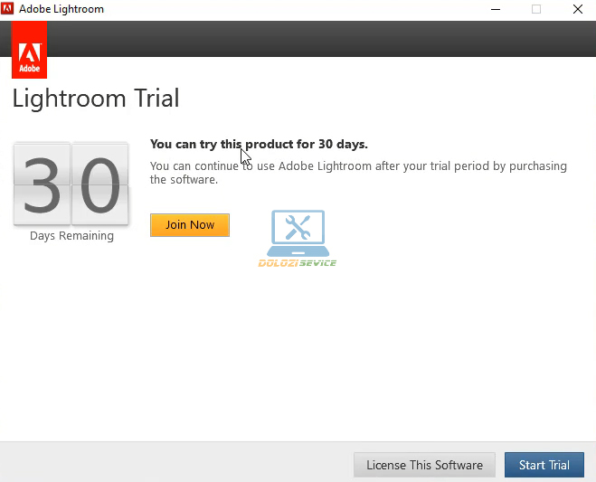 Hướng dẫn cài đặt và tải Lightroom 2017 dễ dàng 13 Chọn Start Trial