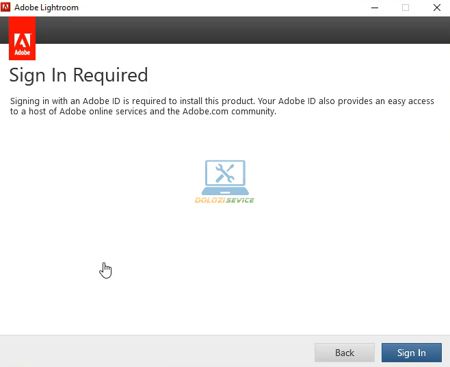Hướng dẫn cài đặt và tải Lightroom 2017 dễ dàng 6 Chọn Sign In