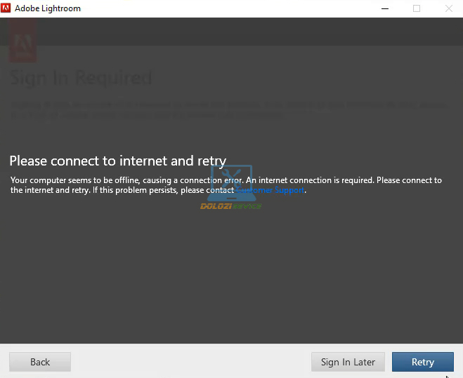 Hướng dẫn cài đặt và tải Lightroom 2017 dễ dàng 7 Chọn Sign In Later