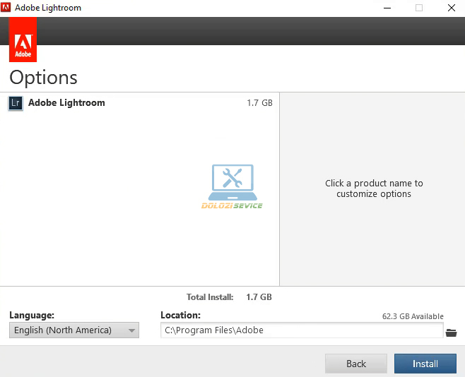 Hướng dẫn cài đặt và tải Lightroom 2017 dễ dàng 9 Chọn Install