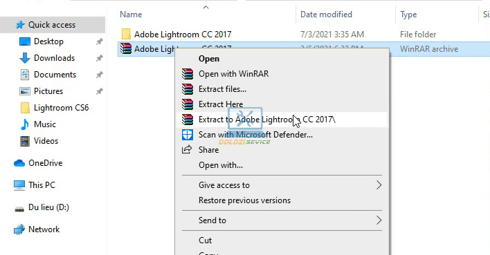 Hướng dẫn cài đặt và tải Lightroom 2017 dễ dàng 2 Giải nén phần mềm Lightroom 2017 Full Crack