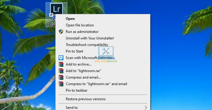 Mở thư mục cài đặt phần mềm Lightroom CS6