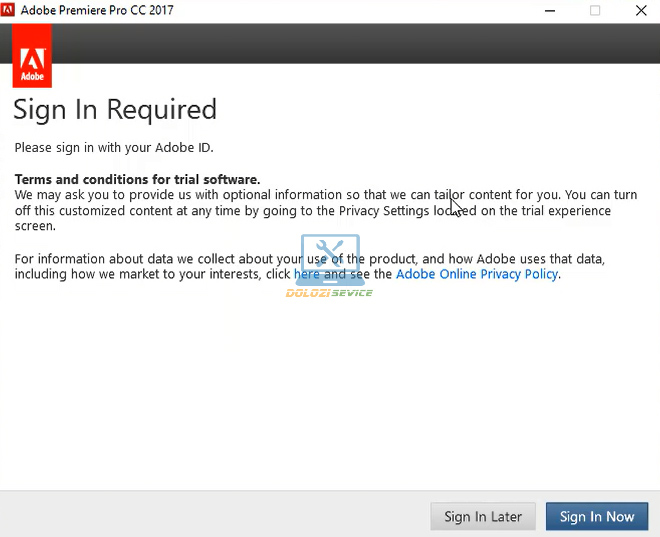 Hướng Dẫn Cài Đặt Premiere 2017 Và Tải Phần Mềm Miễn Phí 5 Chọn Sign In Later