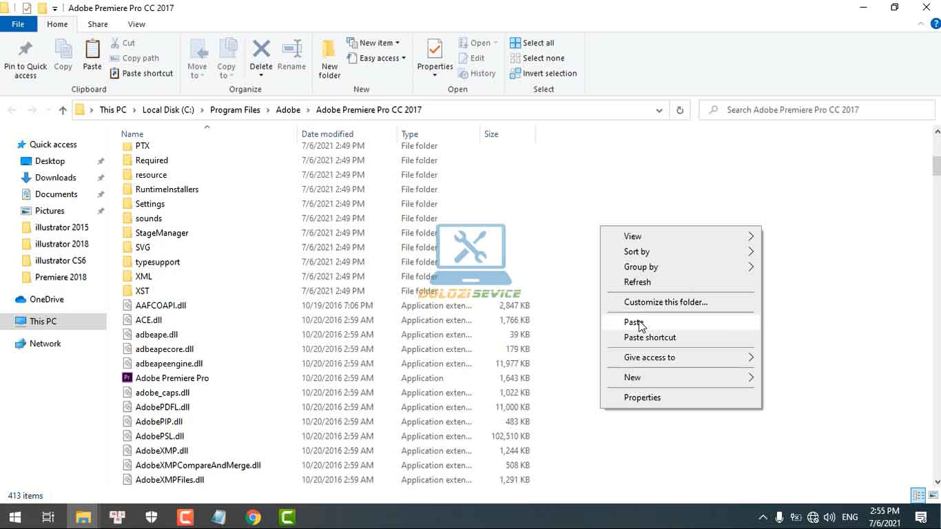 Hướng Dẫn Cài Đặt Premiere 2017 Và Tải Phần Mềm Miễn Phí 10 Dán vào thư mục cài đặt phần mềm Premiere 2017