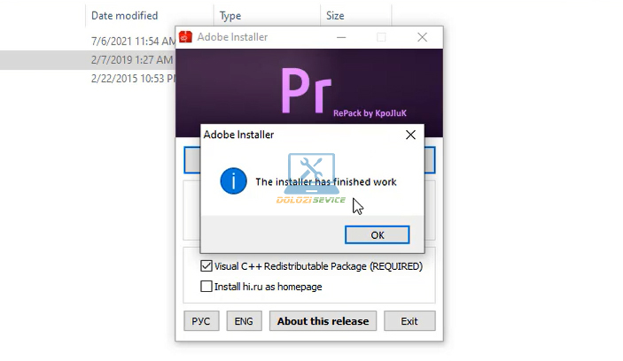 Hoàn tất cài đặt phần mềm Premiere 2019 Full Crack