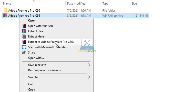Giải nén phần mềm premiere CS6 Full Crack