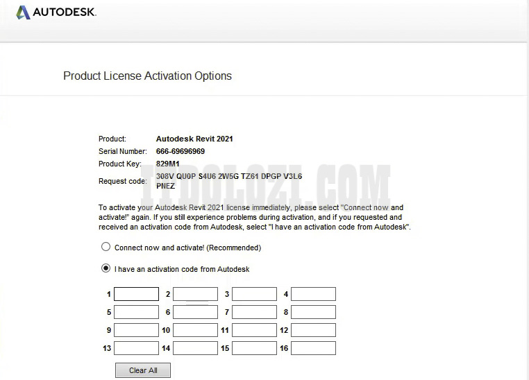 Hướng dẫn cài đặt và tải phần mềm Revit 2021 dễ dàng 14 Ta chọn I have an activation code from Autodesk