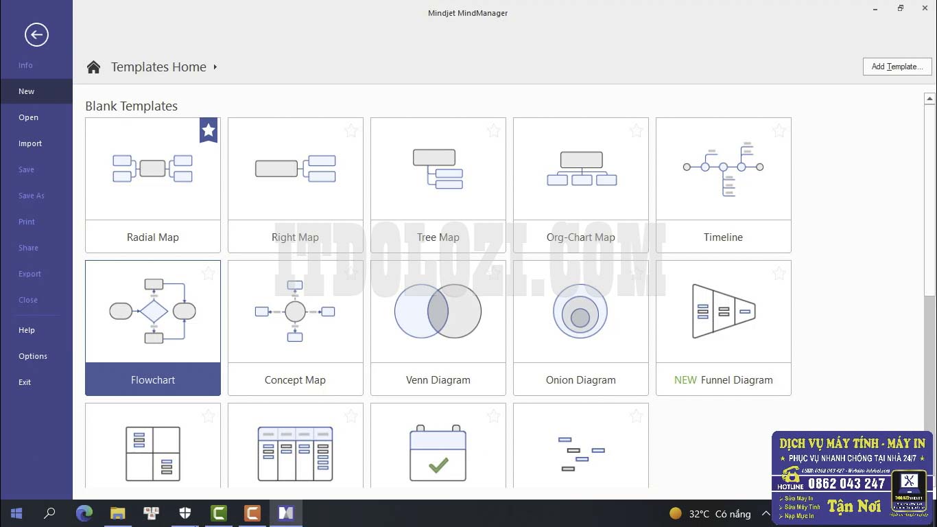 Giao diện phần mềm Mindjet MindManager 2019