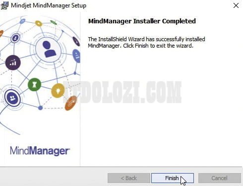 Cài đặt Mindjet MindManager 2019 ta nhấn Finish
