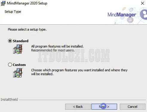 Hướng dẫn cài đặt và tải MindManager 2020 dễ dàng 6 Chọn chế độ cài đặt Standard
