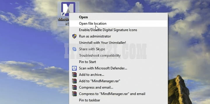 Mở vị trí tệp