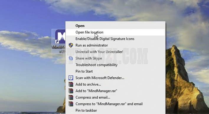 Mở thư mục cài đặt