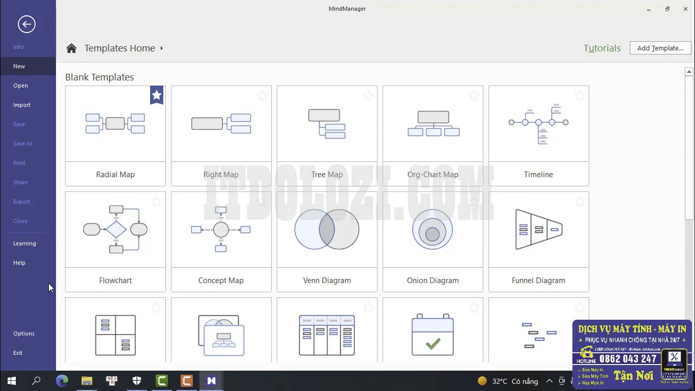 Giao diện phần mềm Mindjet MindManager 2022