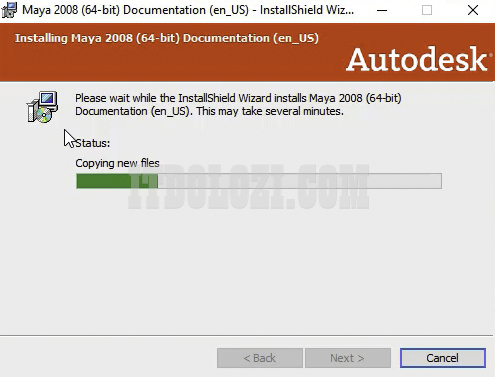 Đợi phần mềm Autodesk Maya 2008 cài đặt