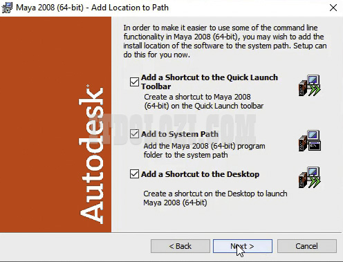 Để mặc định tiếp tục nhấn Next