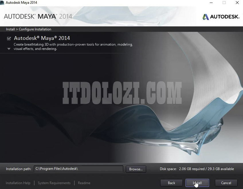 Để mặc định sau đó nhấn Install