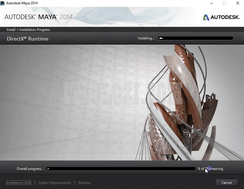 Đợi phần mềm Autodesk Maya 2014 hoàn tất