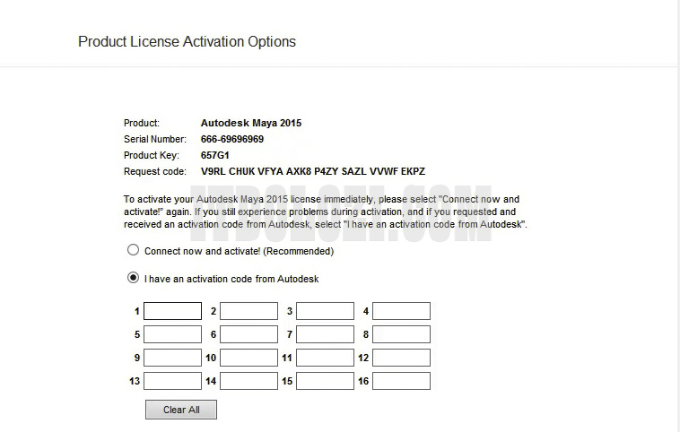 Chọn I have an activate code from Autodesk