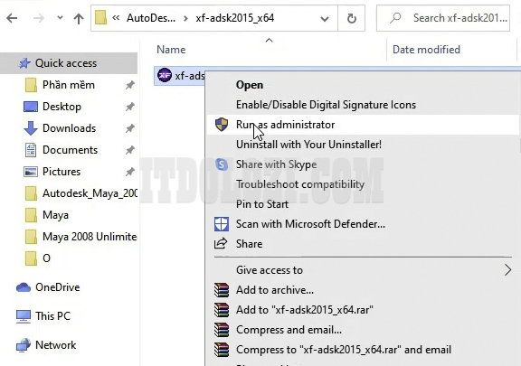 Mở thư mục kích hoạt và chạy File X-force