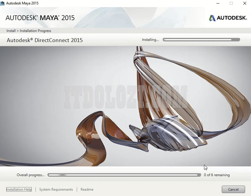 Đợi phần mềm Autodesk Maya 2015 hoàn tất