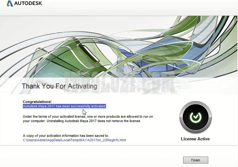 Cài đặt thành công Autodesk Maya 2017
