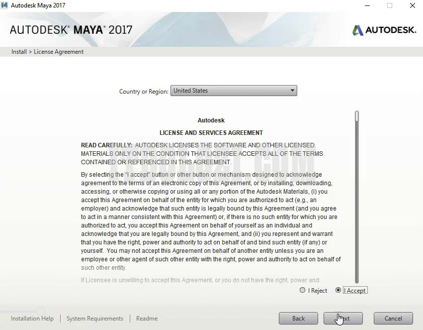 Chọn I Accept sau đó nhấn Next