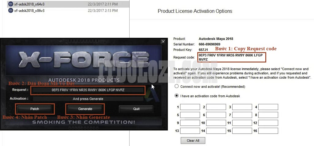 Thực hiện các bước như trong hình