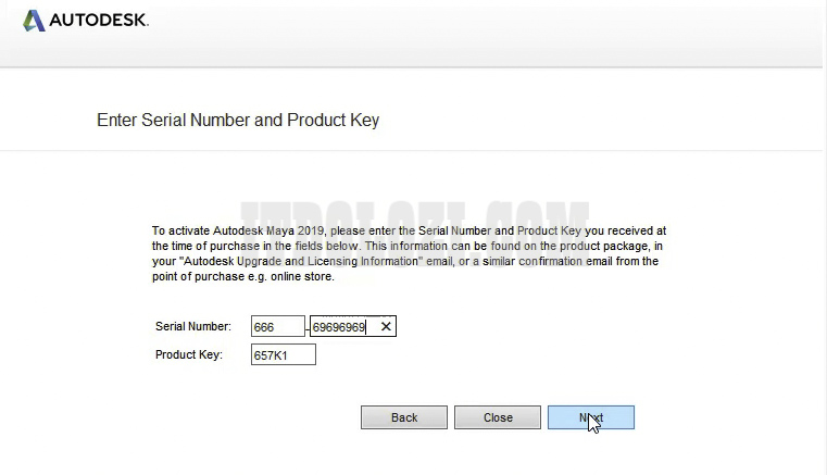 Nhập Serial Number và Product Key