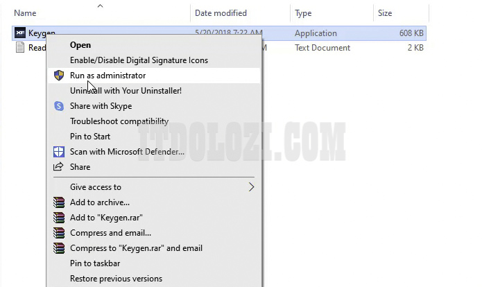 Chạy File X-force với quyền Admin