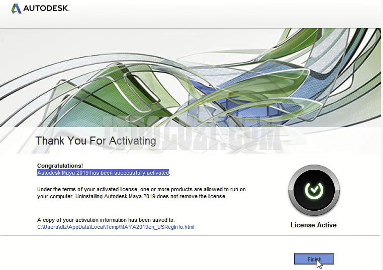 Kích hoạt thành công Autodesk Maya 2019