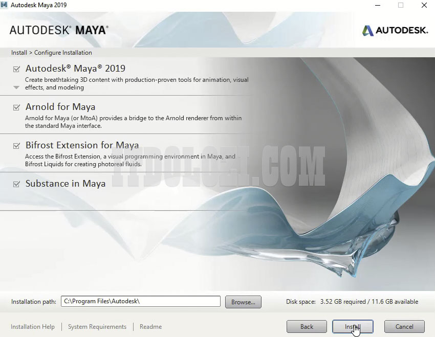 Chấp nhận mặc định và nhấn Install