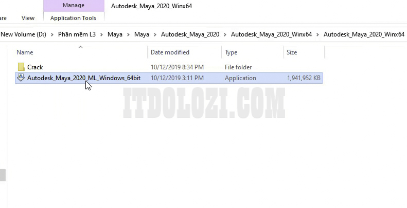 Giải nén phần mềm Autodesk Maya 2020 và khởi động File Setup