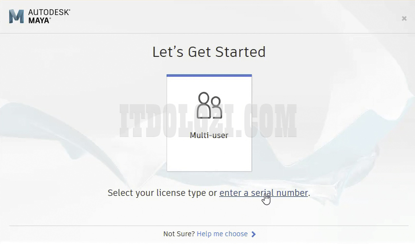 Khởi động phần mềm Autodesk Maya 2020 và nhập số Serial Number
