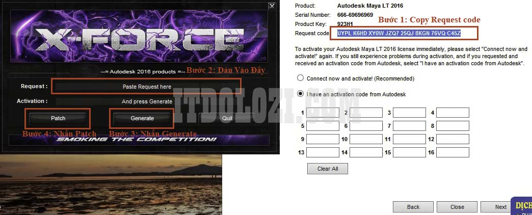 Thực hiện các bước kích hoạt