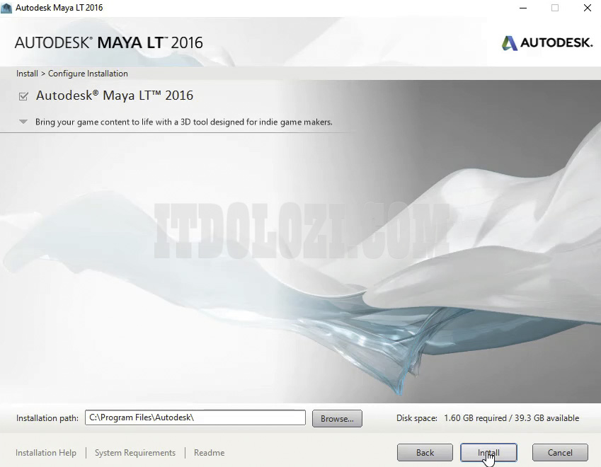 Để mặc định và nhấn Install