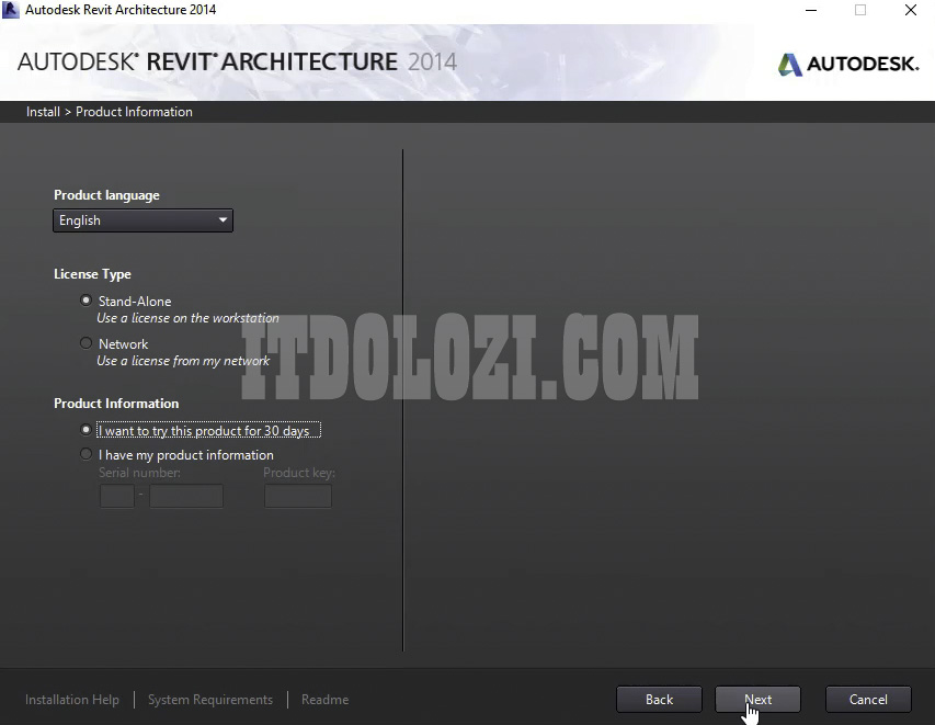 Chọn I Want to try this product for 30 days sau đó nhấn Next