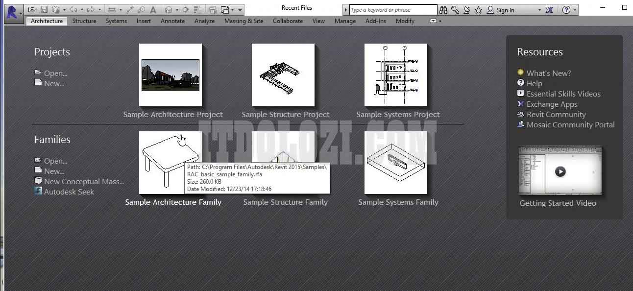 Hướng Dẫn Cài Đặt Revit 2015 và Tải Phần Mềm Miễn Phí 21 Giao diện phần mềm Revit 2015