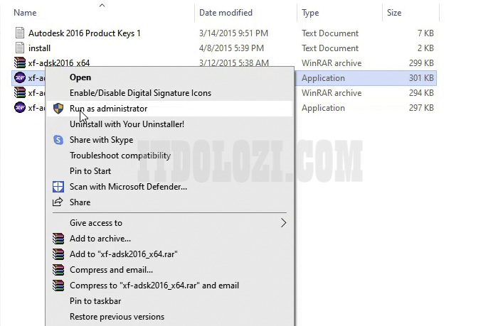 Chạy phần mềm kích hoạt bằng cách chuột phải chọn Run as Administrator