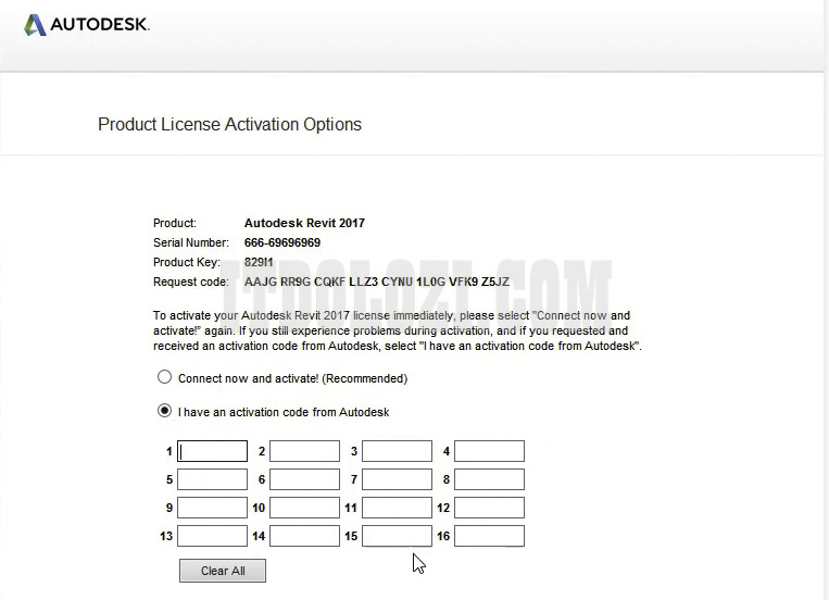 Chọn I have an activation code from Autodesk